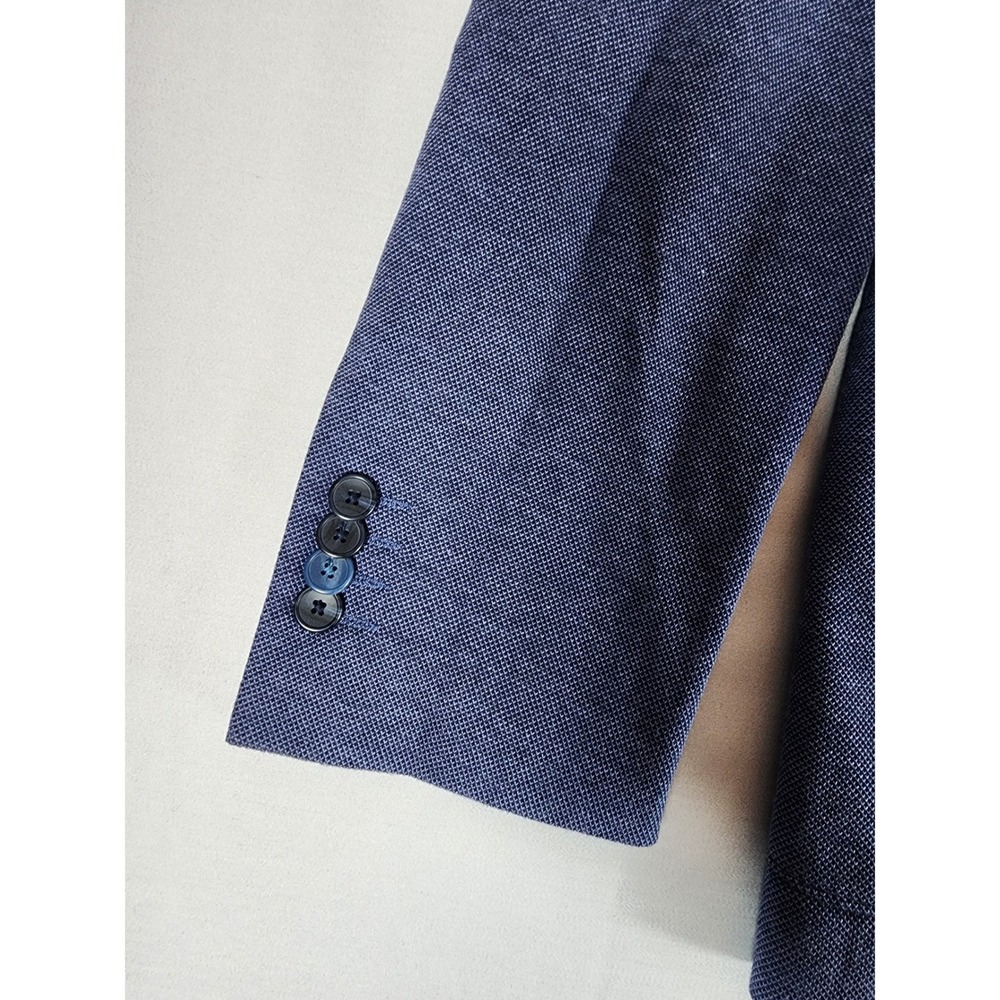 NWT‎ Lot Michael Strahan Mens Modern Fit Knit Sport Coat Blazer Blue Grey Navy M - Picture 10 of 16